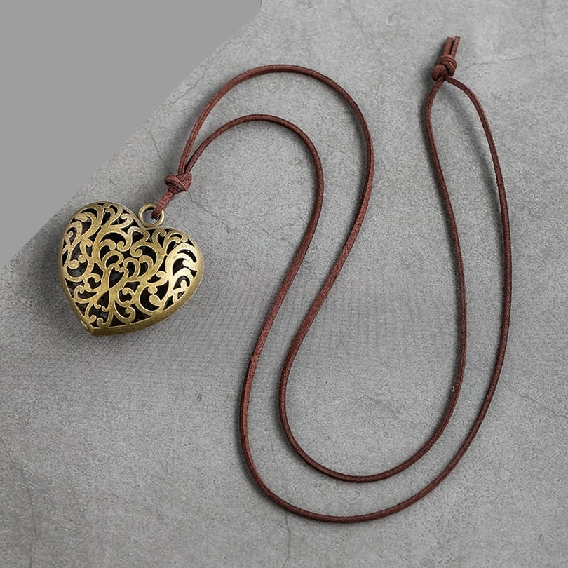 Big Love Vintage Bronze Heart Necklace Pendant 