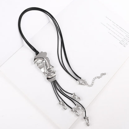 Long Leather Statement Necklaces
