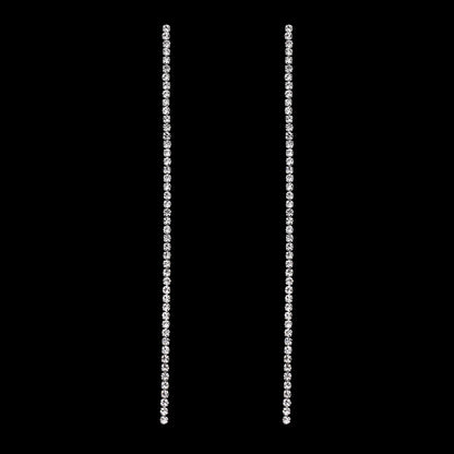 Simple Long Rhinestone Crystal Tassel Earrings