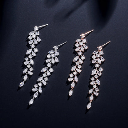 Elegant Cubic Zirconia Dangle Chandelier Earrings