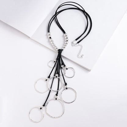 Long Leather Statement Necklaces