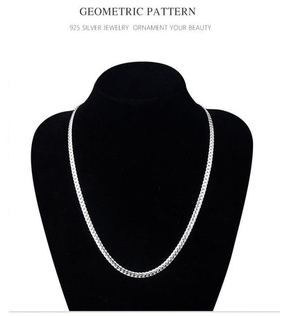 S925 Silver Chain Necklace & Bracelet Set