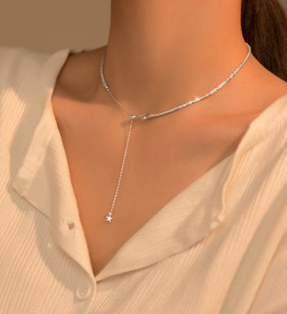 Dazzling Adjustable Sterling Silver Necklace