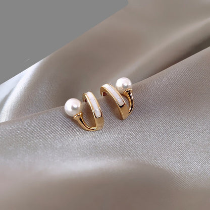 Delicate Glaze Pearl Stud Earrings