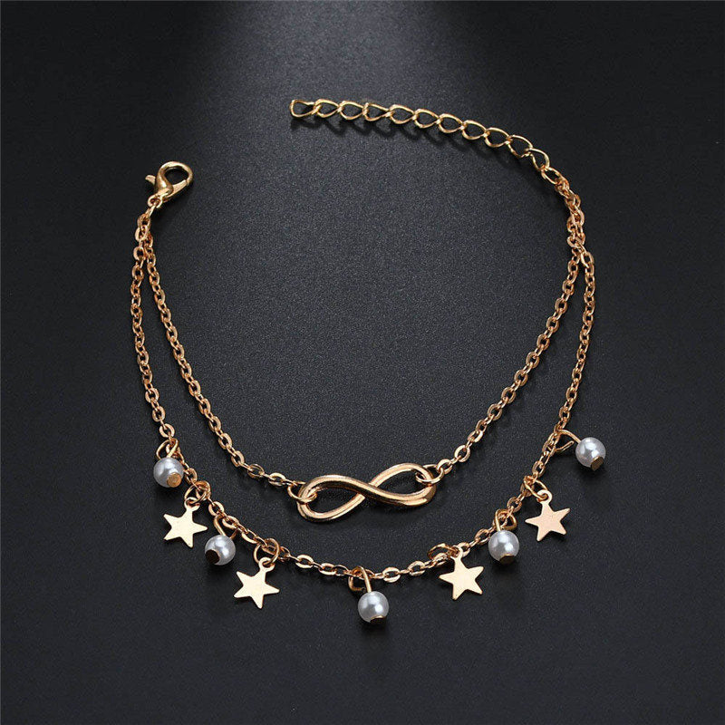 Trendy Assorted Retro Chain Ankle Bracelets