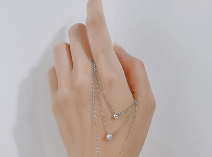 Simple Zircon Pendant S925 Silver Necklace
