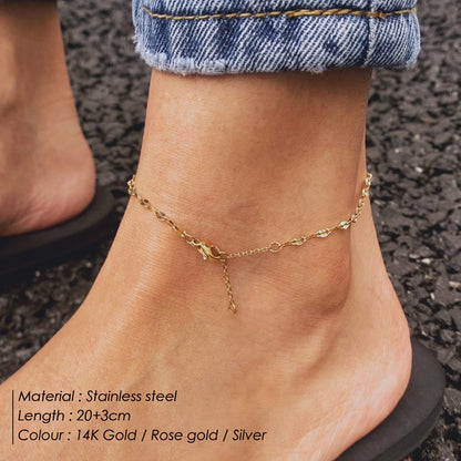 Minimalist Stainless Steel Ankle Bracelets