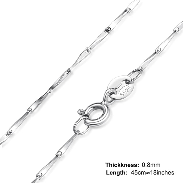 Genuine S925 Sterling Silver Chain Necklaces